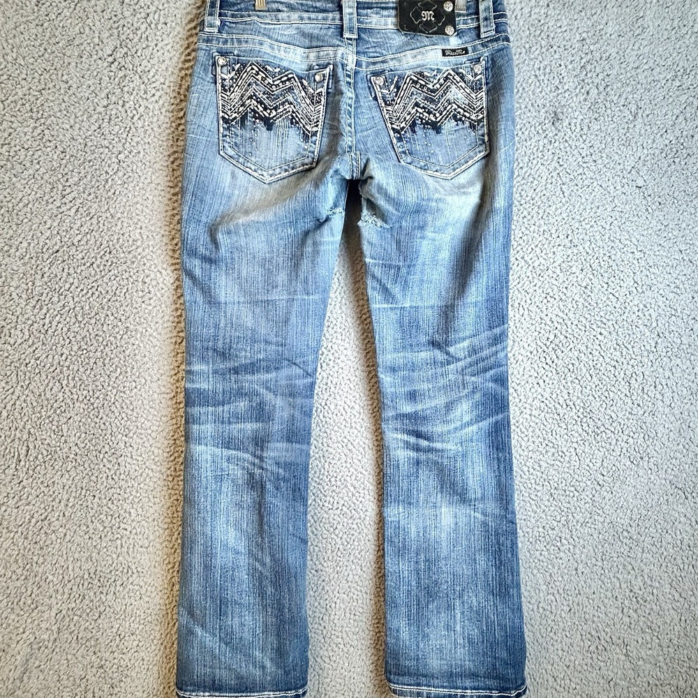 Miss Me Bootcut Jeans Blue 32x30 Embroidered Rhinestone Denim (See Measurements)